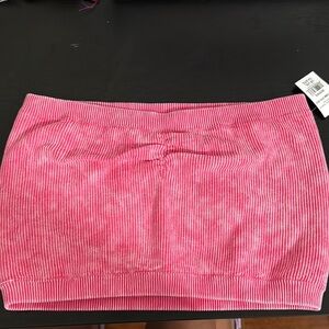 Pink Corduroy Tube Top